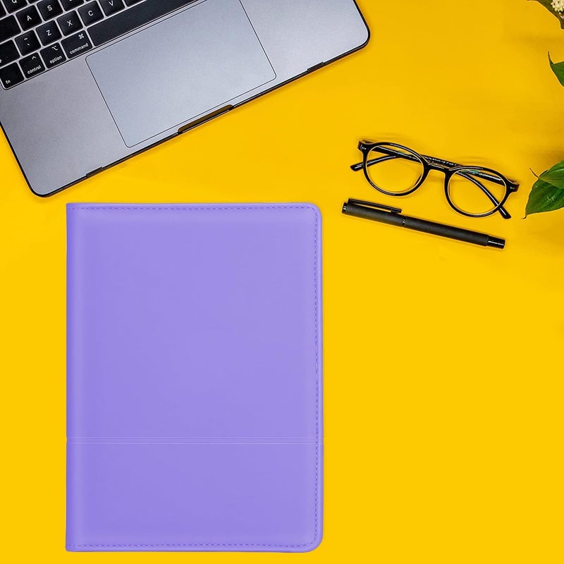 Konper Classic Padfolio/Junior Portfolio Folder Case, Business A5 Leather Organizer Binder for Men Women, A5 Writing Pad Included, Purple. - Image 5
